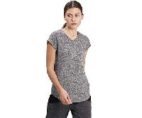 PUMA Damen T-shirt, Puma Black Heather-Cat outline, XS