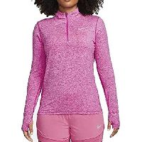 Nike Damen Df Element Top Hz T-Shirt, Active Fuchsia/Reflective Silv, S