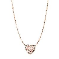 Fossil Damenkette Val Mosaic Heart Edelstahl roségoldfarben, JF03164791
