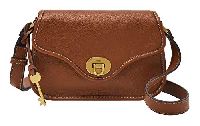Fossil Heritage Flap Crossbody Brown