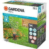 Gardena Start-Set Pipeline mit Viereckregner, Wasserhahn