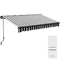Outsunny Gelenkarmmarkise elektrisch 395 x 250cm Balkonmarkise mit UV-Schutz