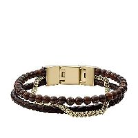 Fossil Herrenarmband Multistrands mehrsträngig Bronzit braun, JF03849710