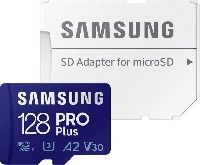 Samsung »PRO Plus 128GB microSDXC Full HD & 4K UHD inkl. SD-Adapter« Speicherkarte (128 GB, UHS Class 10, 160 MB/s Lesegeschwindigkeit)