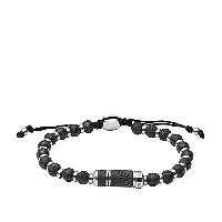 Fossil Herren Armband Caravan Beads Lavastein schwarz Edelstahl, JF03688040