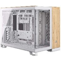 Corsair 2500X Micro-ATX Gehäuse, Tempered Glass - weiß, bambusholz