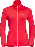 Jack Wolfskin Damen Peak Grid Fleece Jacke, Tulip red