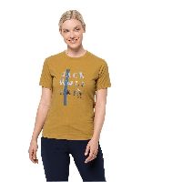 Jack Wolfskin Mountain T-Shirt Women Baumwoll-T-Shirt Frauen L gelb golden amber