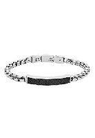 Fossil Herren-Herrenarmband Edelstahl/Leder One Size Silber 32012537