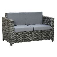 Outsunny Poly-Rattan Sofa 2-Sitzer grau für 174,95 €