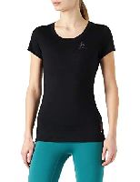 Odlo Damen MERINO 130 Baselayer Kurzarm-Shirt mit Rundhals, Black