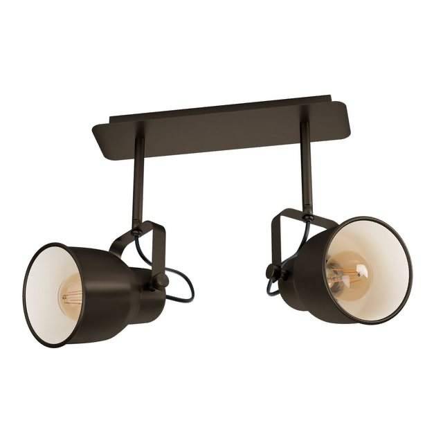 EGLO LED Deckenspot Mitchley, Leuchtmittel exklusive, Deckenleuchte Vintage, Retro, Dunkel-Bronze, Creme, E27, 47cm