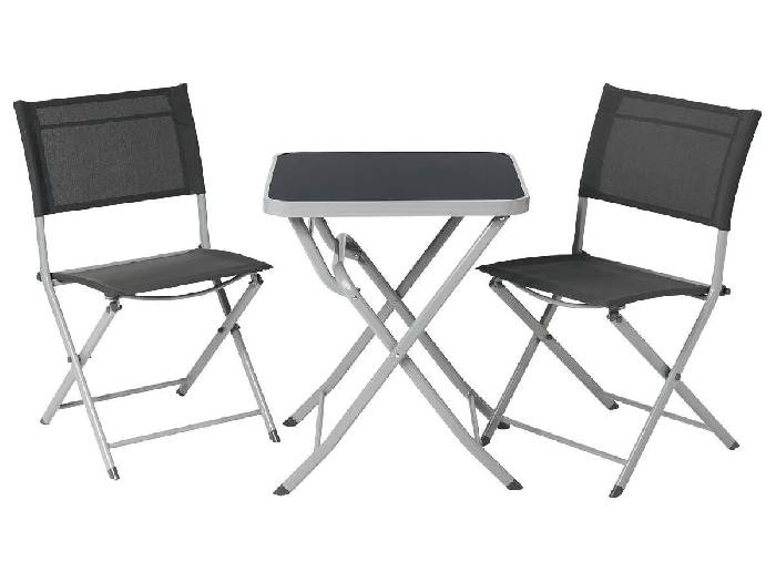 FLORABEST® Alu-Balkonset Houston 3 tlg. Grau