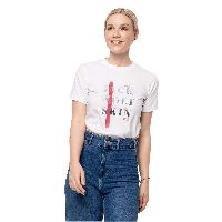 Jack Wolfskin Mountain T-Shirt Women Baumwoll-T-Shirt Frauen L weiß white rush