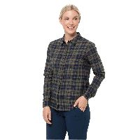 Jack Wolfskin Carson Shirt Women Baumwoll-Flanellhemd Frauen L dunkelblau midnight blue checks