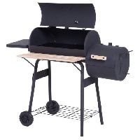 Outsunny Holzkohlegrill Smoker mit 2 Brennkammern