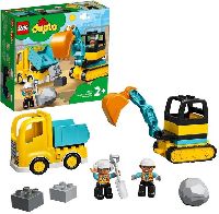 Lego Konstruktionsspielsteine Bagger und Laster (10931), LEGO® DUPLO® Town, (20 St)