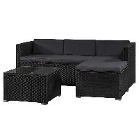 Juskys Gartenlounge-Set Punta Cana, (Set, Sitzgruppe), Polyrattan