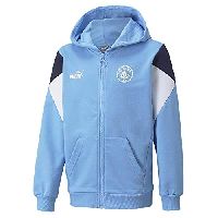 PUMA Herren Regular Jackets Man City FtblCulture Jugend Fußball-Hoodie 116 Team Light Blue White