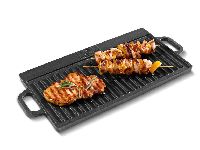 GRILLMEISTER Gusseiserne Grillplatte, beidseitig nutzbar