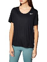 Nike Damen City Sleek Kurzarm-Trikot, Black/Reflective Silv