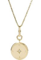 Fossil Kette Georgia New Years Intentions Anhänger Edelstahl goldfarben, JF03934710